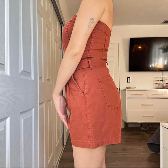 Circus NY Strapless Belted Romper – Rust Orange – Size 27 (Small) - Picture 2 of 8